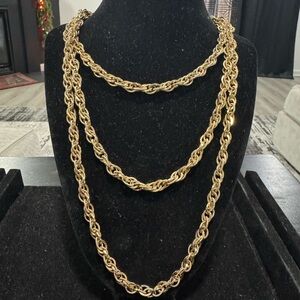 Napier Gold-Tone Twisted Chain 50” Necklace
